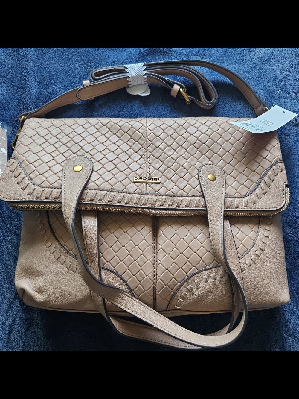 Rosetti Women's Woven Flap Satchel in Taupe